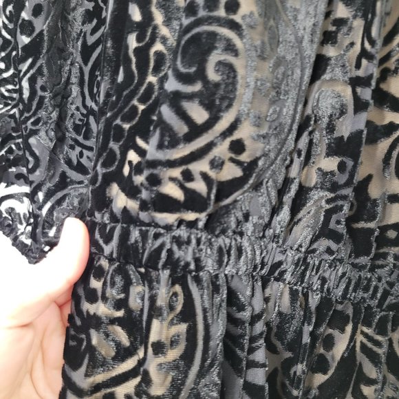 4 Muse Black Velvet Cut Out Dress Lined NWT - Picture 10 of 12